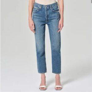 Agolde Riley High Rise Slim Straight Crop Organic Cotton 23